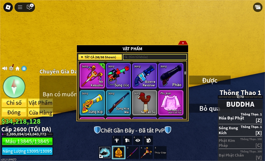  - 6 quả đỏ max level