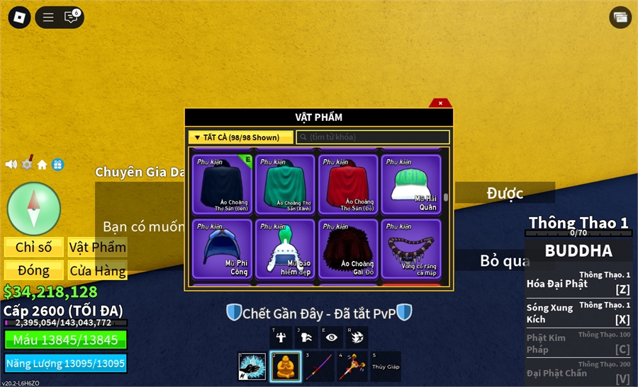  - 6 quả đỏ max level