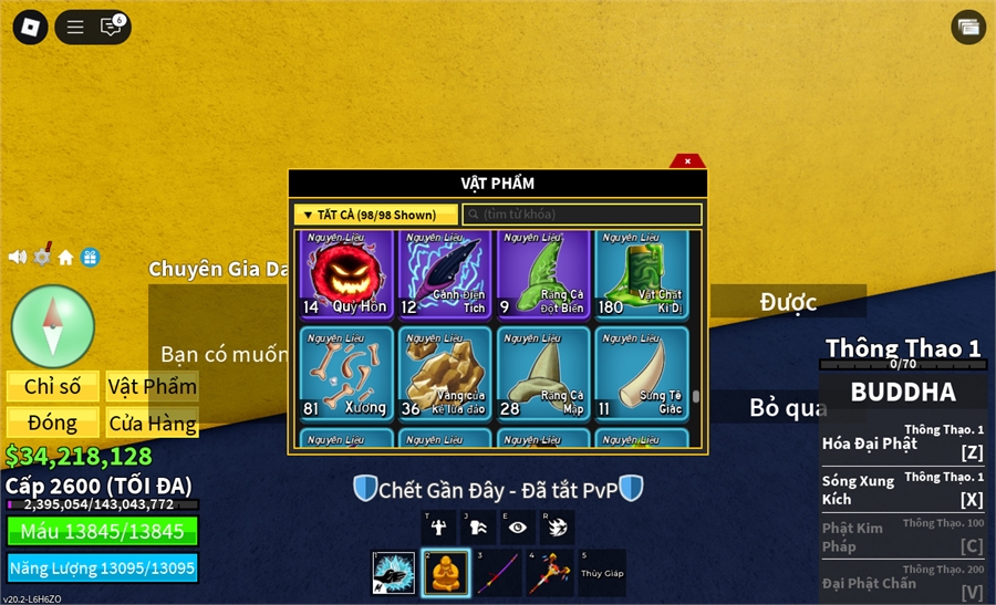  - 6 quả đỏ max level