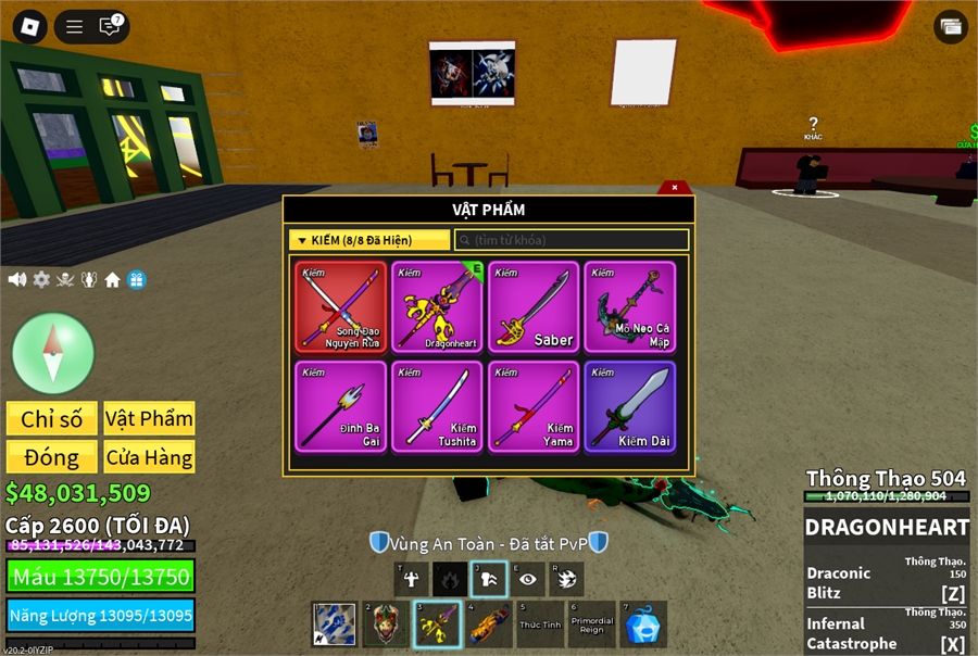  - 2 Tộc V4 dragonheart song đao,storm guistar dư trái mamoth rocket owned