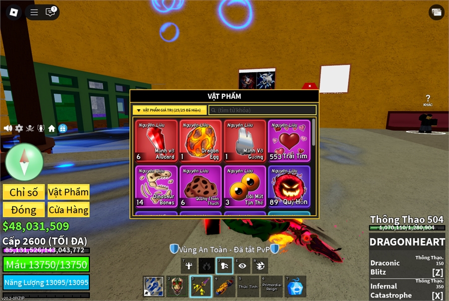  - 2 Tộc V4 dragonheart song đao,storm guistar dư trái mamoth rocket owned
