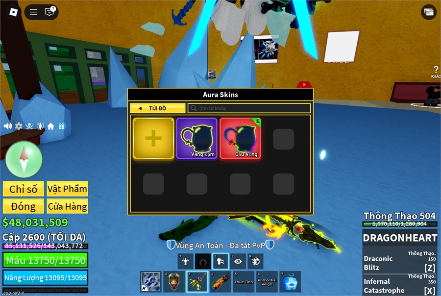  - 2 Tộc V4 dragonheart song đao,storm guistar dư trái mamoth rocket owned