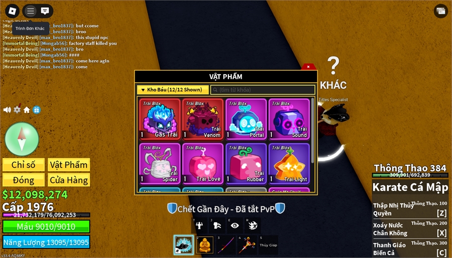  - dư 2 trái blox fruits,gas,venom 2 tộc v3