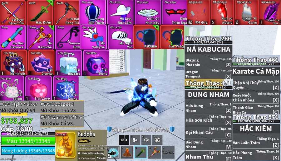  - quỷ v4 hắc kiếm song đao lưỡi hái budda owned