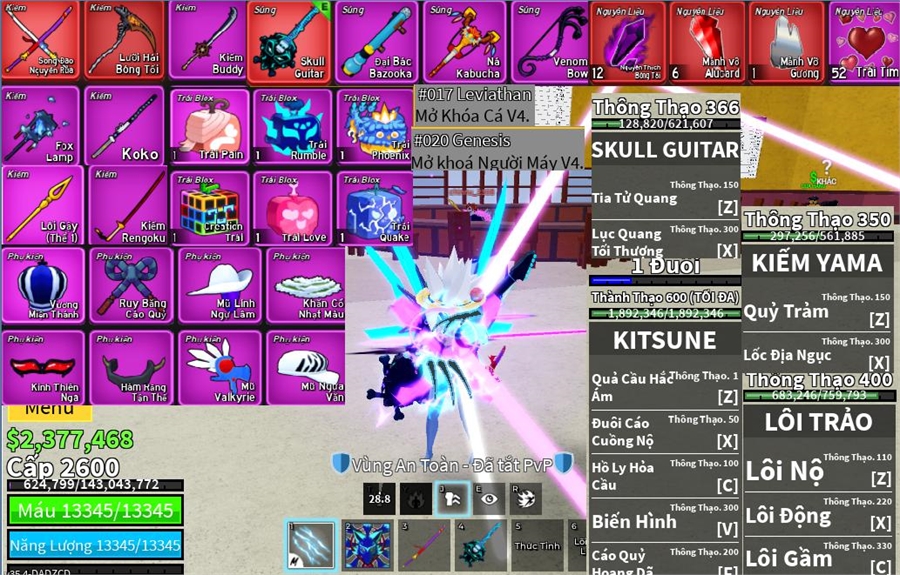  - song đao lưỡi hái fox lapm mỏ neo guitar cá người máy v4 ăn trái kitsune
